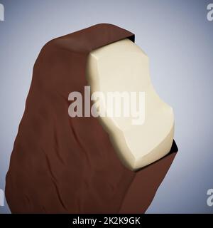 Kleben Sie Eis auf blauen Hintergrund. 3D Abbildung Stockfoto