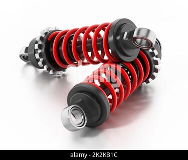 Stoßdämpfer isoliert auf weißem Hintergrund. 3D Abbildung Stockfoto