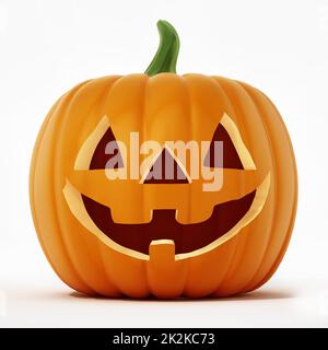 Halloween-Kürbis mit einem lächelnden Gesicht. 3D Abbildung Stockfoto