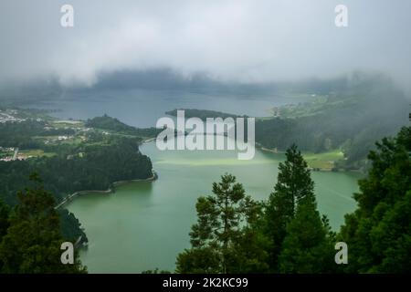 Der See von Sete Cidades Stockfoto