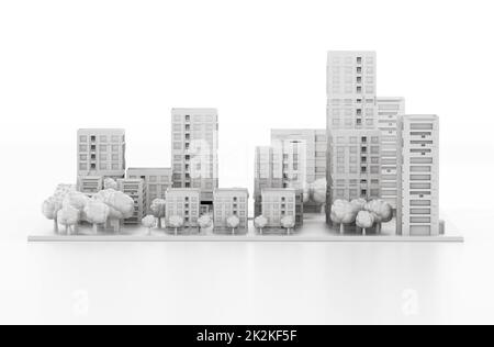 Architekturmodell gedruckt in einem 3D-Drucker. 3D Abbildung Stockfoto