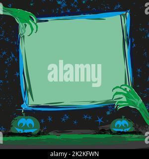 Zombie Hände aus Grab frame Stockfoto