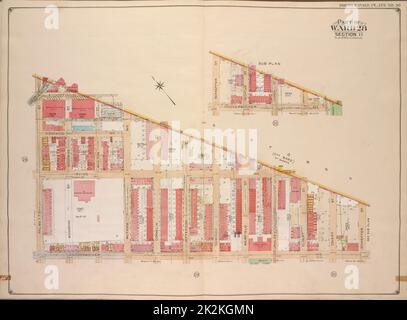 E.B. Hyde & Co. Kartografisch, Karten. 1904 - 1912. Lionel Pincus und Princess Firyal Map Division. Brooklyn (New York, New York) , Maps, Real Property , New York (State) , New York Brooklyn, Vol. 3, Double Page Plate No. 30; Teil von ward 28, Abschnitt 11; Karte begrenzt durch Boundry Line des Bezirks Brooklyn und Queens, Schaeffer St., Kinckerbocker Ave.; einschließlich Palmetto St., Myrtle Ave.; Teilplan; {Karte begrenzt durch Schaeffer St., Decatur St., Cooper St., Mofatt St., Chauncey St., Kinckerbocker Ave Stockfoto