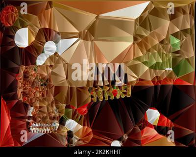 Kunstwerk aus abstrakter Komposition mit geometrischen Formen Stockfoto