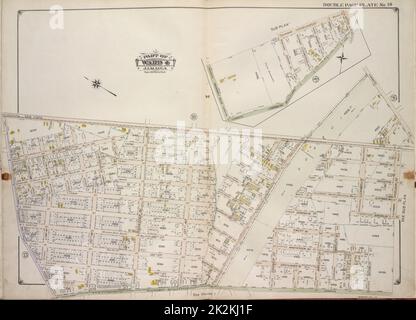 Kartografisch, Karten. 1918. Lionel Pincus und Prinzessin Firyal Map Division. Queens (New York, N.Y.), Immobilien , New York (Bundesstaat) , New York , Queens (Borough) Queens, Vol. 1A, Doppelseite Plate No. 19; Teil von ward 4 Jamaica. Karte begrenzt durch New York Ave., Farmers Ave., Excelsior Blvd., Rockway Blvd., Locust Ave.; Unterplan; Karte begrenzt durch Excelsior St., Farmers Blvd., Rockway Blvd. Stockfoto