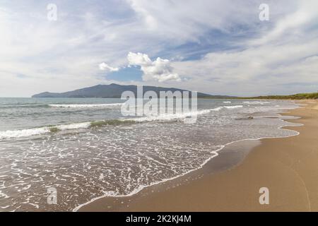 Al Cartello Strand in der Nähe von Orbetello, Toskana, Italien Stockfoto