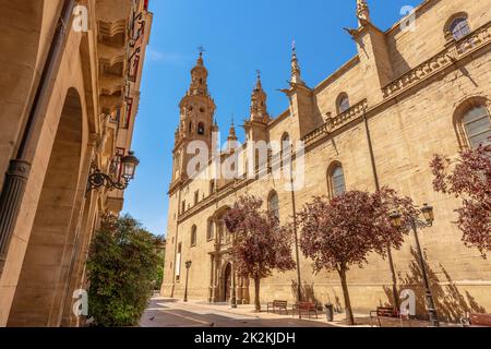 Blick auf Santa Maria de la Redonda Logroño Co-Kathedrale in La Rja, Spanien Stockfoto