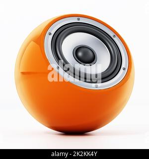 Allgemeiner Smart Speaker isoliert auf weißem Hintergrund. 3D Abbildung Stockfoto