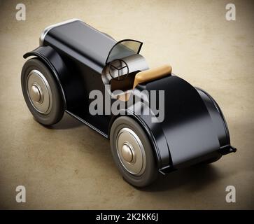 Oldtimer-Modell mit altem Hintergrund. 3D Abbildung Stockfoto