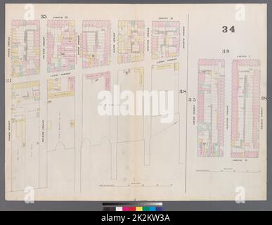 Kartografisch, Karten. 1857 - 1862. Lionel Pincus und Princess Firyal Map Division. Manhattan (New York, N.Y.), Immobilien , New York (Bundesstaat) , New York Platte 34: Karte begrenzt durch 8. Street, East River, 3. Street, Avenue D, 6. Street, Aventue C Stockfoto