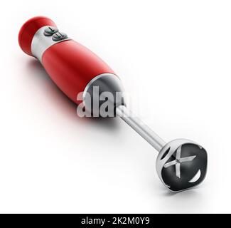 Allgemeiner Stabmixer isoliert auf weißem Hintergrund. 3D Abbildung Stockfoto