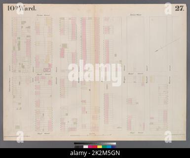 Kartografisch, Karten. 1855. Lionel Pincus und Prinzessin Firyal Map Division. Brooklyn (New York, N.Y.), Versicherung, Feuer, Karten Platte 27: Karte begrenzt durch Schermerhorn Street, Nevins Street, Warren Street, Hoyt Street Stockfoto