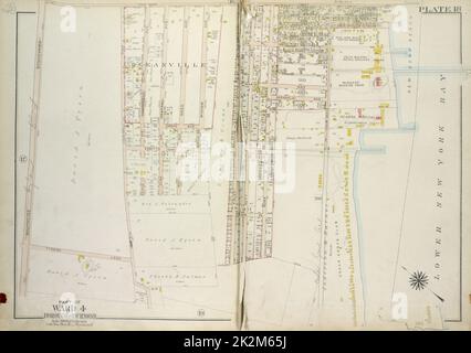 Kartografisch, Karten. 1917. Lionel Pincus und Prinzessin Firyal Map Division. Staten Island (New York, New York) Platte 18, Teil der Karte von ward 4, die an der New Dorp Lane, New Dorp Beach, Lower New York Bay, Old Mill Road (Coles Ave), Tysens Lane, South Side Boulevard führt Stockfoto