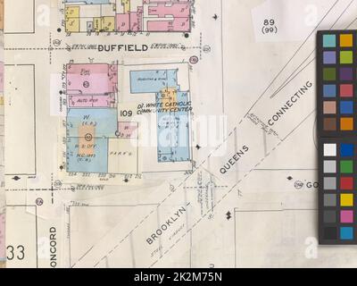 1915. Kartographie, Karten. Lionel Pincus und Princess Firyal Map Division Duffield Street Detail Stockfoto