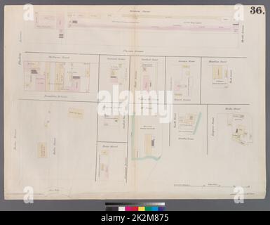 Kartografisch, Karten. 1855. Lionel Pincus und Prinzessin Firyal Map Division. Brooklyn (New York, N.Y.), Versicherung, Feuer, Karten Platte 36: Karten für verschiedene Gebiete Stockfoto