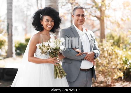 Meinen Vater hier zu haben, bedeutet für mich die Welt Stockfoto