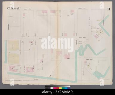 Kartografisch, Karten. 1855. Lionel Pincus und Prinzessin Firyal Map Division. Brooklyn (New York, N.Y.), Versicherung, Feuer, Karten Platte 11: Karte begrenzt durch Buttermilk Channel, Clinton Wharf, Conover Street, Red Hook Stockfoto