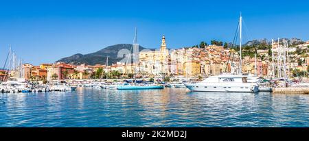 Menton an der französischen Riviera, genannt Coast Azur, liegt im Süden Frankreichs Stockfoto