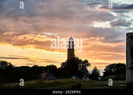 Drohnenblick auf Leuchttürme von Kap Arkona Stockfoto