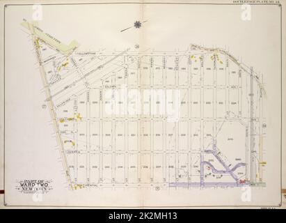 Kartografisch, Karten. 1915. Lionel Pincus und Prinzessin Firyal Map Division. Queens (New York, N.Y.), Immobilien , New York (Bundesstaat) , New York , Queens (Borough) Queens, Vol. 2A, Double Page Plate No. 34; Teil von ward Two Newtown. Karte begrenzt durch Central Ave., Yellowstone Ave., Austin St.; einschließlich Continental Ave., Metropolitan Ave Stockfoto