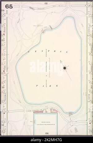 Kartografisch, Karten. 1902. Lionel Pincus und Prinzessin Firyal Map Division. Feuerversicherung , New York (Staat), Immobilien , New York (Staat), Städte & Orte , New York (Staat) Manhattan, V. 7, Plate No. 65 Karte begrenzt durch Central Park West, 5. Ave Stockfoto