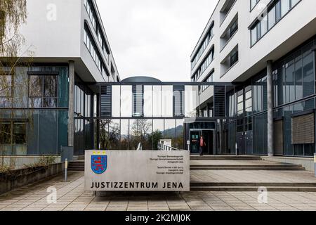 Jena Justice Center mit höherem Regionalgericht, Generalstaatsanwaltschaft, Bezirksgericht und Juristengericht Stockfoto