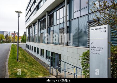 Jena Justice Center mit höherem Regionalgericht, Generalstaatsanwaltschaft, Bezirksgericht und Juristengericht Stockfoto