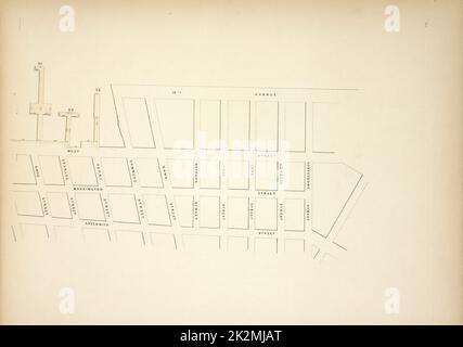 Kartografisch, Karten. 1855. Lionel Pincus und Prinzessin Firyal Map Division. Docks , New York (Bundesstaat) , New York Karte begrenzt durch Pier - Linie 52-54, 13. Avenue, Gansevoort Street, Greenwich Street, Amos Street; Einschließlich West Street, Washington Street, Charles Street, Ferry Street, Hammond Street, Bank Street, Bethune Street, Troy Street, Jane Street, Horatio Street Stockfoto