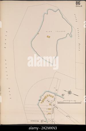 Kartografisch, Karten. 1918. Lionel Pincus und Prinzessin Firyal Map Division. Feuerversicherung , New York (Staat), Immobilien , New York (Staat), Städte und Orte , New York (Staat) Bronx, V. 18, Plate No. 86 Karte begrenzt durch Minnieford Ave., Terrace Point St. Stockfoto