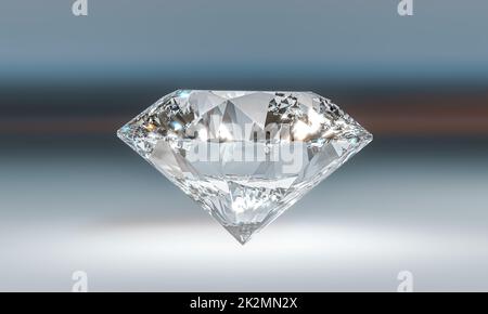 Klassischer geschliffener funkelnder Diamant. 3D Rendern Stockfoto