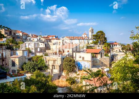 Blick auf das Dorf Pano Lefkara im Bezirk Larnaca, Zypern Stockfoto