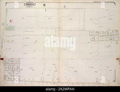 Kartografisch, Karten. 1918. Lionel Pincus und Prinzessin Firyal Map Division. Queens (New York, N.Y.), Immobilien , New York (Bundesstaat) , New York , Queens (Borough) Queens, Vol. 1A, Doppelseite Plate No. 22; Teil von ward 4 Jamaica. Karte begrenzt durch Springfield Blvd., 220. St., Ross St., Merrick Rd. Stockfoto