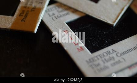Nahaufnahme von Old Vintage 35mm Slide Films Stockfoto