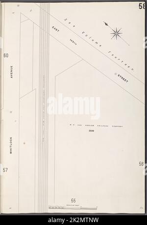 Kartografisch, Karten. 1908. Lionel Pincus und Prinzessin Firyal Map Division. Feuerversicherung , New York (Staat), Immobilien , New York (Staat), Städte & Orte , New York (Staat) Bronx, V. 9, Plate No. 58 Karte begrenzt durch E. 149. St., Whitlock Ave. Stockfoto