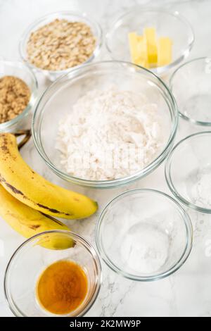 Banana Haferflocken Muffins Stockfoto