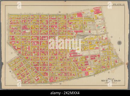 Bromley, George Washington. Kartographie, Karten, Atlanten, Landvermessungen. 1908. Lionel Pincus und Prinzessin Firyal Map Division. Brooklyn (New York, New York) , Maps Plate 15: Begrenzt durch Teneyck Street, Morgan Avenue, Knickerbocker Avenue, Brooklyn und Newton Avenue, Harrison Avenue, Lorimer Street, Broadway und Union Avenue Plate 15 Stockfoto