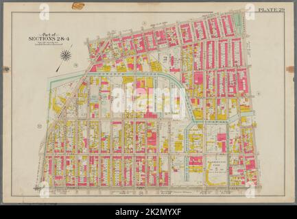 Bromley, George Washington. Kartographie, Karten, Atlanten, Landvermessungen. 1908. Lionel Pincus und Prinzessin Firyal Map Division. Brooklyn (New York, New York) , Karten Platte 29: Begrenzt durch Court Street, Presudent Street, Fourth Avenue, Prospect Avenue und Lorraine Street Platte 29 Stockfoto