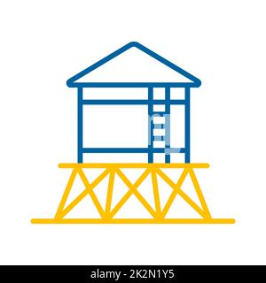 Symbol für isolierten Wasserturm-Vektor Stockfoto