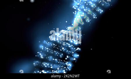 Dna Helix Rotierende Moleküle Auf Blauem Hintergrund Stockfoto