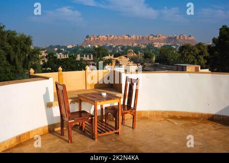 Jaisalmer Fort, bekannt als das 'Goldene Fort'. Lokaler Name ist 'Sonar quila' Stockfoto