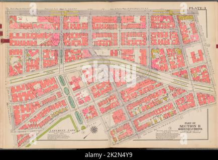 Kartografisch, Karten. 1938 - 1957. Lionel Pincus und Princess Firyal Map Division. Immobilien , New York (Bundesstaat) , New York (N.Y.), Bronx (New York, N.Y.) , Karten Doppelseitenteller Nr. 3, Teil von Abschnitt 11, Borough of the Bronx: Begrenzt durch Jerome Avenue, Mt. Hope Place, Monroe Avenue, E. 173. Street, Eastburn Avenue, Mt. Eden Parkway, Morris Avenue, Teller Avenue und E. 172. Street Stockfoto