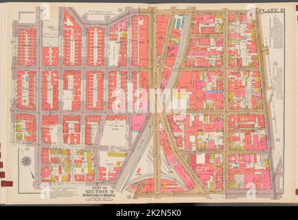 Kartografisch, Karten. 1942 - 1957. Lionel Pincus und Princess Firyal Map Division. Immobilien , New York (Bundesstaat) , New York (N.Y.), Bronx (New York, N.Y.) , Karten Doppelseitenteller Nr. 19, Teil von Abschnitt 9, Borough of the Bronx: Begrenzt durch E. 167. Street, Third Avenue, E. 163. Street, Morris Avenue, E. 164. Street, Grant Avenue, McClellan Street und Morris Avenue Stockfoto