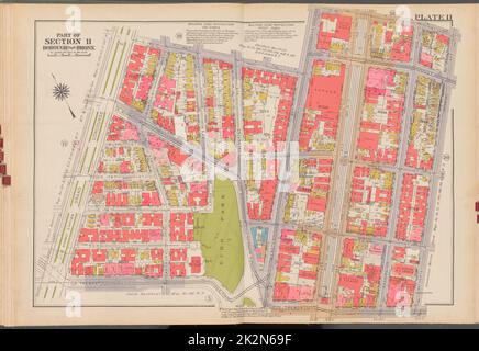 Kartografisch, Karten. 1938 - 1957. Lionel Pincus und Princess Firyal Map Division. Immobilien , New York (Bundesstaat) , New York (N.Y.), Bronx (New York, N.Y.) , Karten Doppelseitenteller Nr. 11, Teil von Abschnitt 11, Borough of the Bronx: Begrenzt durch E. 180. Street, Webster Avenue, E. 181. Street, Bathgate Avenue, E. Tremont Avenue und Grand Concourse Stockfoto