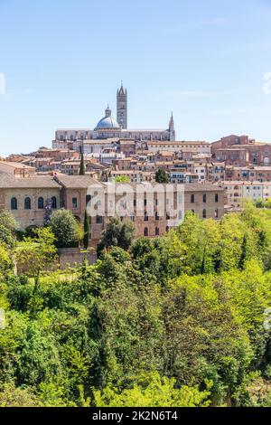 Blick auf die Stadt Siena in Italien Stockfoto