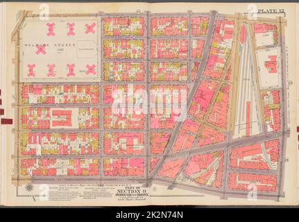 Kartografisch, Karten. 1942 - 1957. Lionel Pincus und Princess Firyal Map Division. Immobilien , New York (Bundesstaat) , New York (N.Y.), Bronx (New York, N.Y.) , Karten Doppelseitenteller Nr. 12, Teil von Abschnitt 9, Borough of the Bronx: Begrenzt durch E. 156. Street, St. Anns Avenue, E. 149. Street, Morris Avenue und Park Avenue Stockfoto