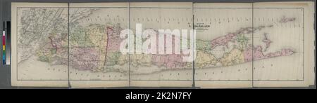 Kartografisch, Karten. 1873. Lionel Pincus und Prinzessin Firyal Map Division. Long Island (New York) , Beschreibung und Reise Karte von Long Island. Stockfoto