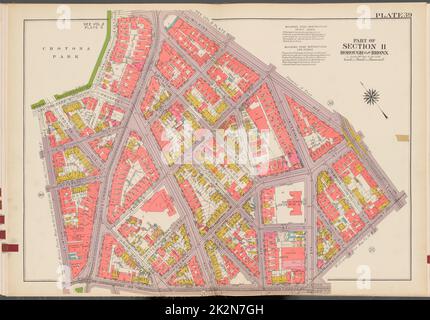 Kartografisch, Karten. 1942 - 1957. Lionel Pincus und Princess Firyal Map Division. Immobilien , New York (Bundesstaat) , New York (N.Y.), Bronx (New York, N.Y.) , Karten Doppelseitenteller Nr. 39, Teil von Abschnitt 11, Borough of the Bronx: Begrenzt durch Crotona Park South, Crotona Park East, Wilkins Avenue, Southern Boulevard, Home Street, E. 169. Street und Clinton Avenue Stockfoto