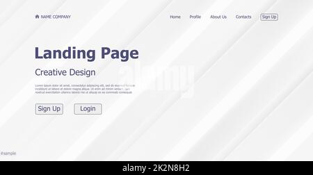 Startseite Landing weiß grau Web Landing Page Vorlage digitale Website Landing Page Design Konzept - Vector Stockfoto