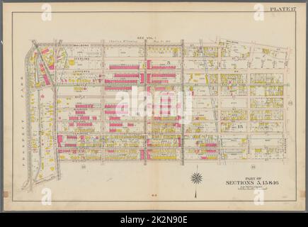 Bromley, George Washington. Kartographie, Karten, Atlanten, Landvermessungen. 1907. Lionel Pincus und Prinzessin Firyal Map Division. Brooklyn (New York, New York) , Maps Plate 17: Begrenzt durch Malbone Street, Kingston Avenue, Winthrop Street, Flatbush Avenue, Parkside Avenue und (Prospect Park) Ocean Avenue Plate 17 Stockfoto