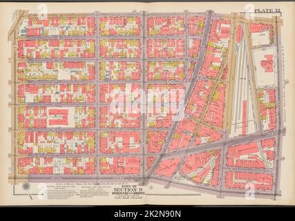 Kartografisch, Karten. 1942. Lionel Pincus und Prinzessin Firyal Map Division. Immobilien , New York (Bundesstaat) , New York (N.Y.), Bronx (New York, N.Y.) , Karten Doppelseitenteller Nr. 12, Teil von Abschnitt 9, Borough of the Bronx: Begrenzt durch E. 156. Street, St. Anns Avenue, E. 149. Street, Morris Avenue und Park Avenue Stockfoto